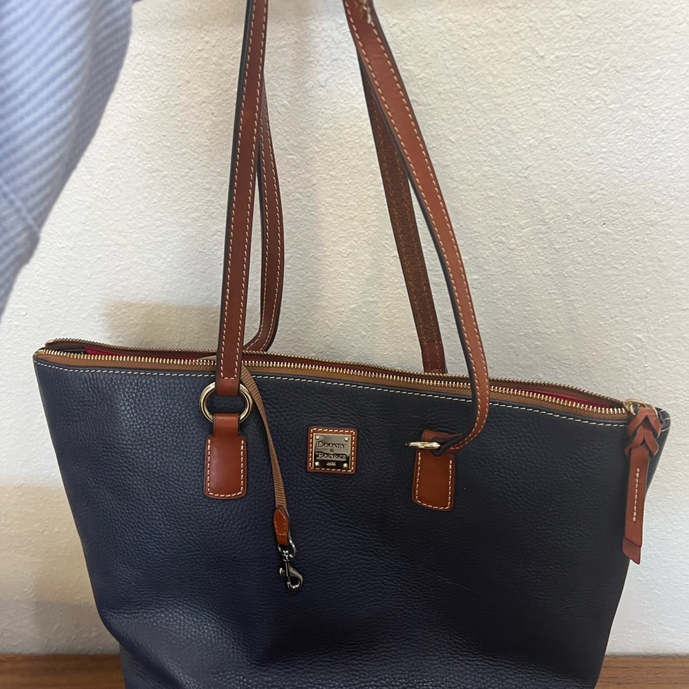 Dooney & Bourke Black and Brown Leather Tote Bag